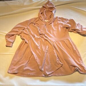 Seraphine Maternity XXL Pink Full Zip Hoodie with Drawstring Hood